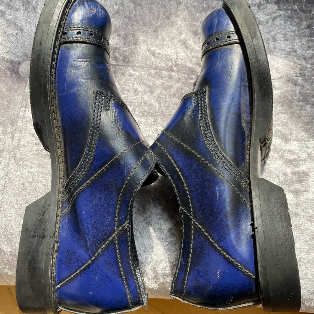 Vintage Stone Ridge Blue Leather Shoes